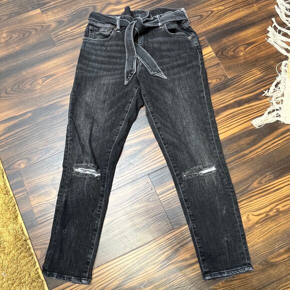 Polo Ralph Lauren The Tompkins Skinny Crop Distressed Jeans w/Belt Size 30 - Picture 1 of 11